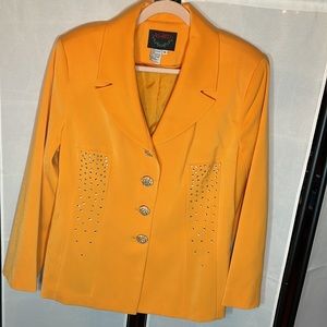 Ashro Detailed Sparkly Rhinestone Jacket, Belted Back & Matching Lined Skirt